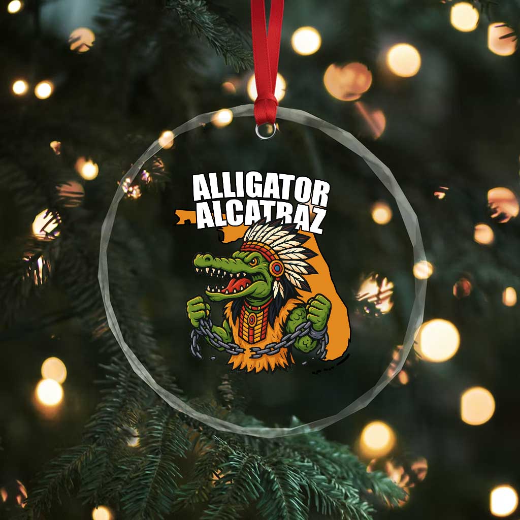Native Alligator Alcatraz Crystal Glass Ornament Florida Gator Break The Chain TS02