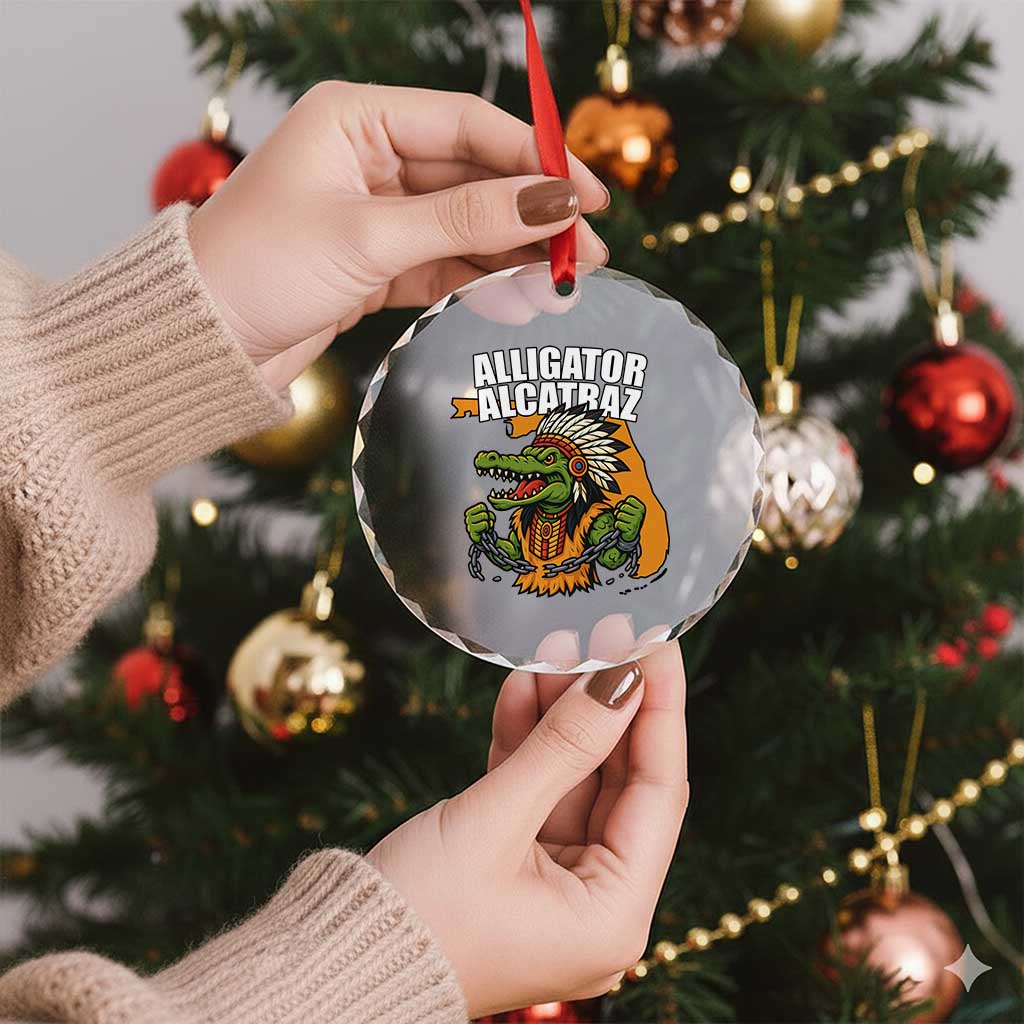 Native Alligator Alcatraz Crystal Glass Ornament Florida Gator Break The Chain TS02