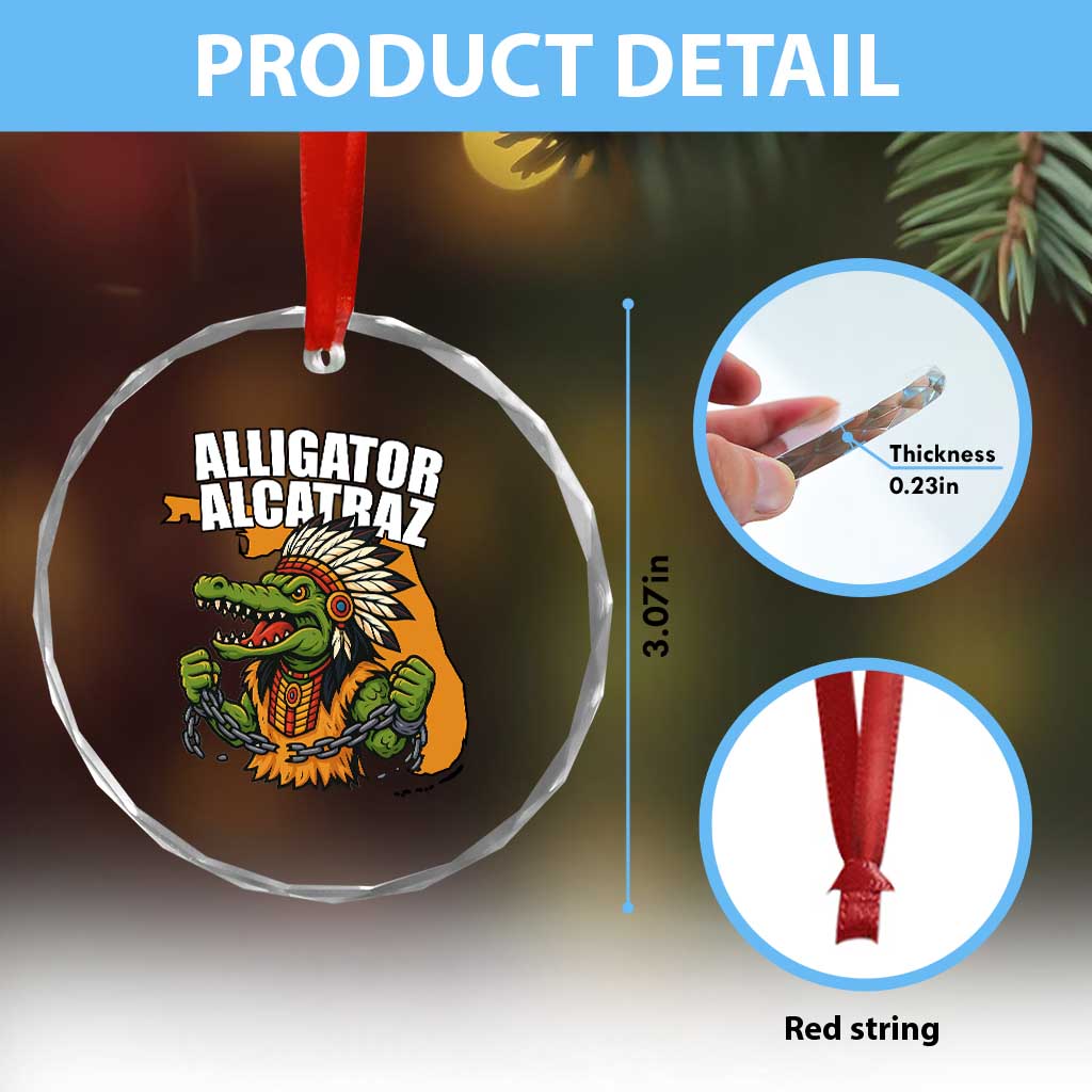 Native Alligator Alcatraz Crystal Glass Ornament Florida Gator Break The Chain TS02
