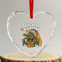 Native Alligator Alcatraz Heart Crystal Glass Ornament Florida Gator Break The Chain - Wonder Print Shop