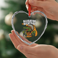 Native Alligator Alcatraz Heart Crystal Glass Ornament Florida Gator Break The Chain - Wonder Print Shop