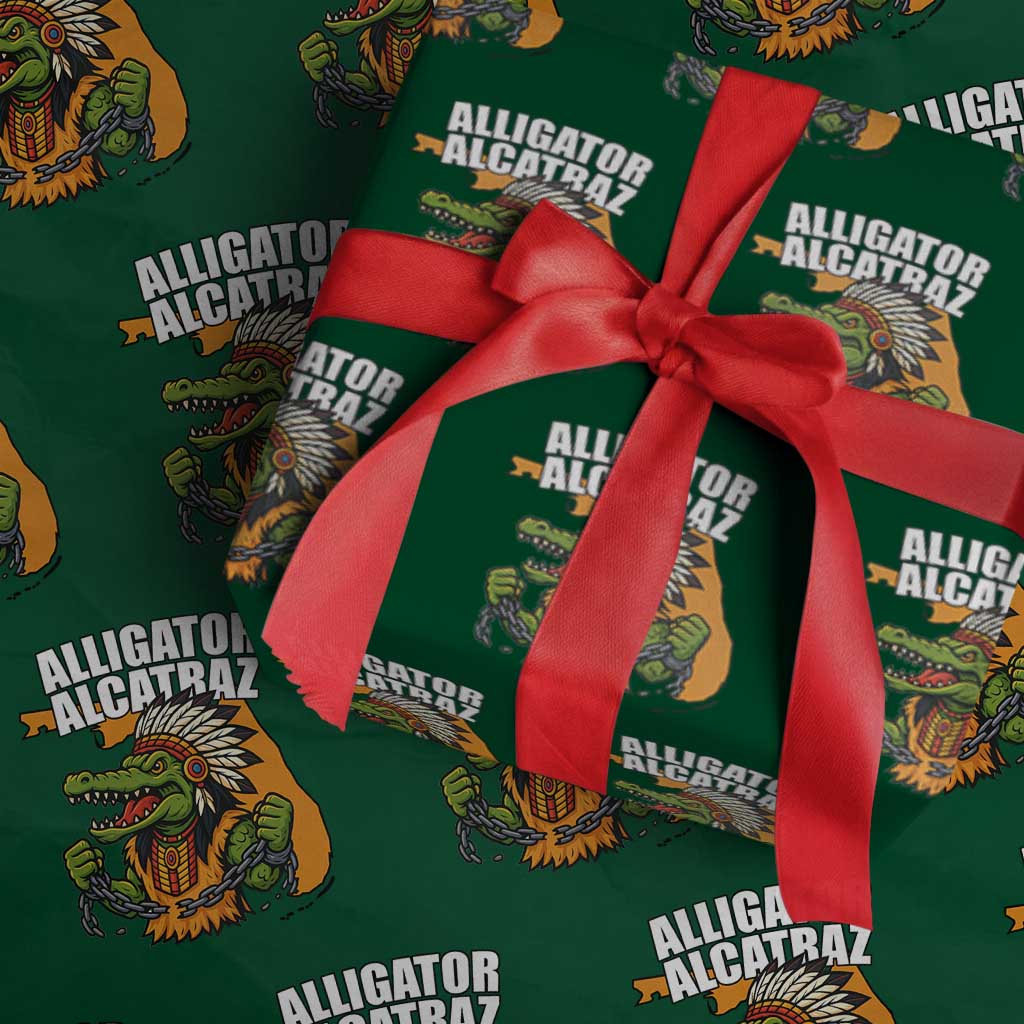 Native Alligator Alcatraz Wrapping Paper Roll Florida Gator Break The Chain - Wonder Print Shop