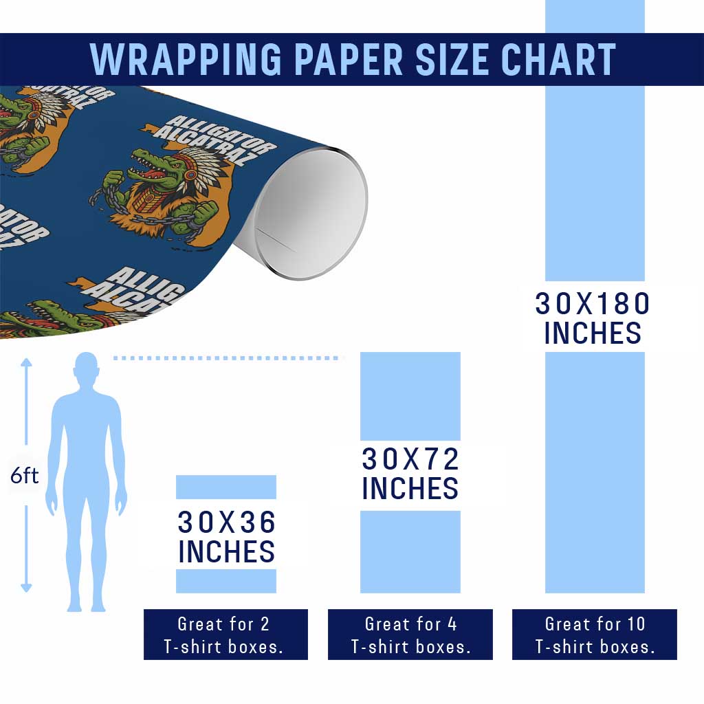 Native Alligator Alcatraz Wrapping Paper Roll Florida Gator Break The Chain - Wonder Print Shop