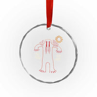 Native American Bigfoot Sasquatch Petroglyph Cave Art Crystal Glass Ornament