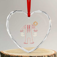 Native American Bigfoot Sasquatch Petroglyph Cave Art Heart Crystal Glass Ornament