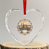 Native American Biker Gift Heart Crystal Glass Ornament Skull Motorcycle Rider