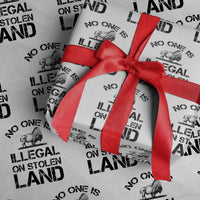 Native American Buffalo Graphic Wrapping Paper Roll No One Is Illegal On Stolen Land