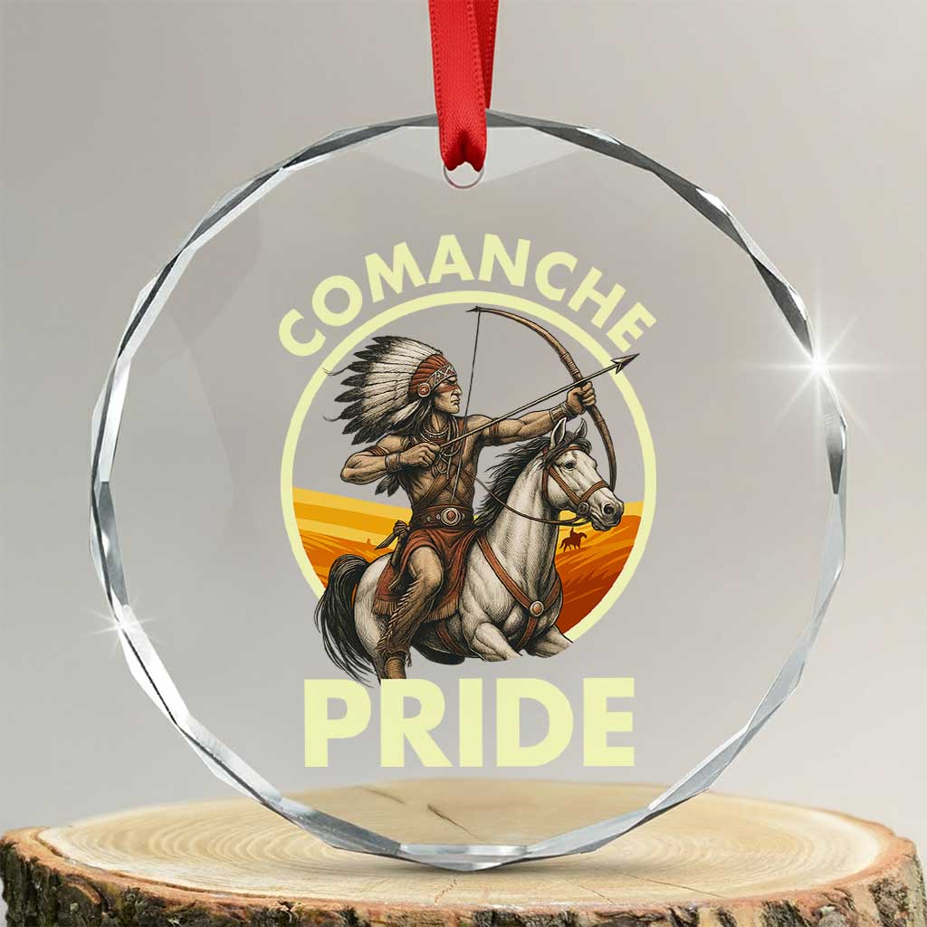Native American Comanche Pride Indigenous People Day Crystal Glass Ornament - Wonder Print Shop
