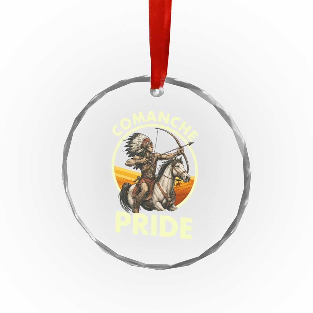 Native American Comanche Pride Indigenous People Day Crystal Glass Ornament TS14