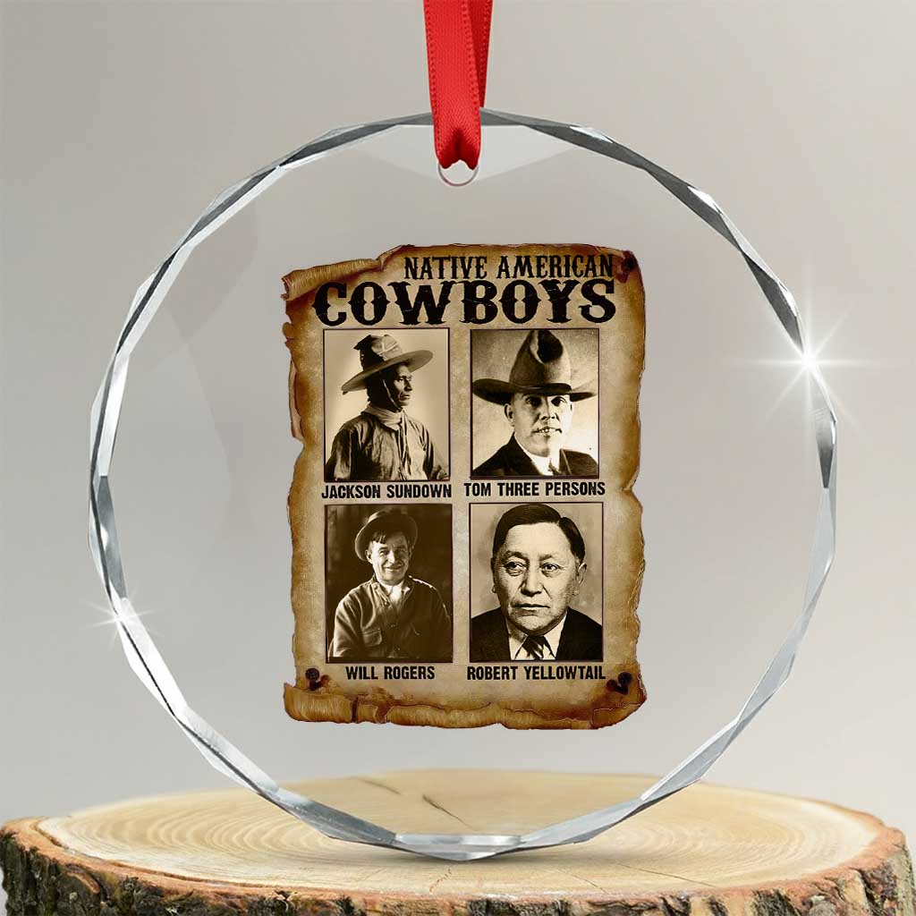 Native American Cowboy Legends Crystal Glass Ornament Vintage Western Rodeo
