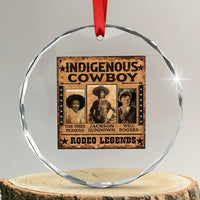 Native American Cowboy Rodeo Legends Crystal Glass Ornament Vintage Western Country Cowboy