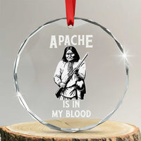 Native American Crystal Glass Ornament Apache Is In My Blood - Wonder Print Shop