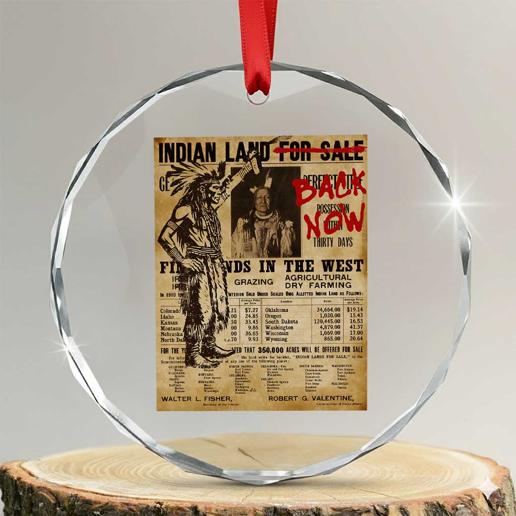 Native American Crystal Glass Ornament Indian Land For Back Now