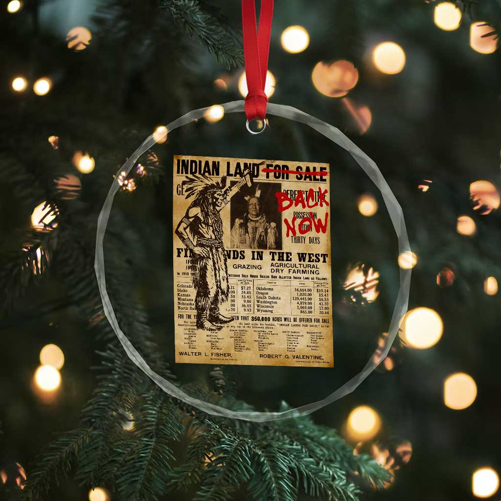 Native American Crystal Glass Ornament Indian Land For Back Now