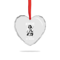 Native American Heart Crystal Glass Ornament Apache Is In My Blood - Wonder Print Shop