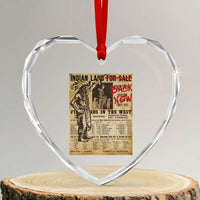 Native American Heart Crystal Glass Ornament Indian Land For Back Now