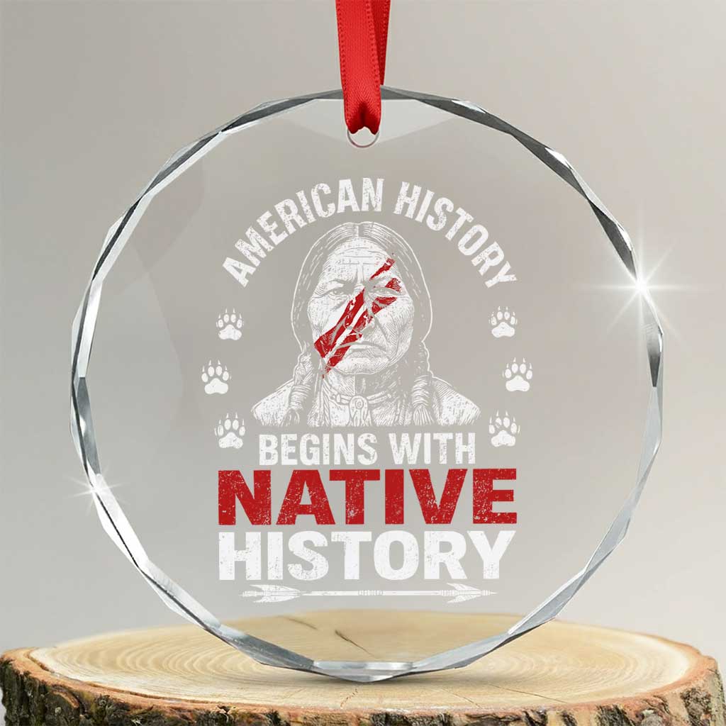 Native American History Crystal Glass Ornament Indigenous Peoples Tribal Pride - Wonder Print Shop