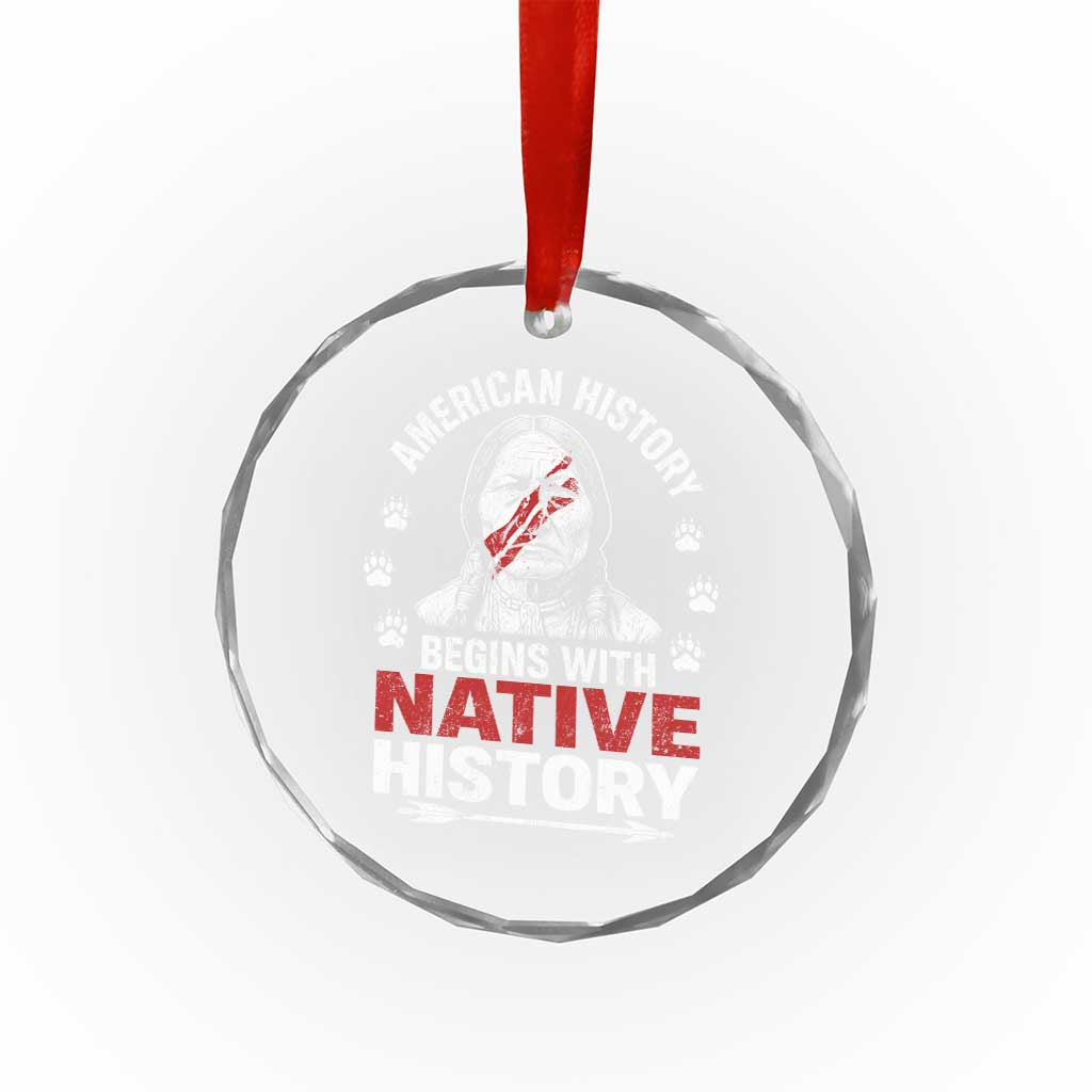Native American History Crystal Glass Ornament Indigenous Peoples Tribal Pride - Wonder Print Shop