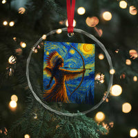 Native American Indian Women Crystal Glass Ornament Starry Night Indigenous Pride - Wonder Print Shop