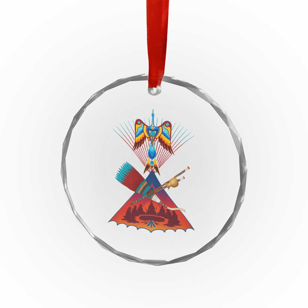 Native American Indigenous Heritage Peyote Water Bird Crystal Glass Ornament