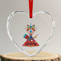 Native American Indigenous Heritage Peyote Water Bird Heart Crystal Glass Ornament