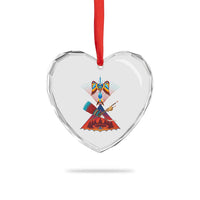 Native American Indigenous Heritage Peyote Water Bird Heart Crystal Glass Ornament