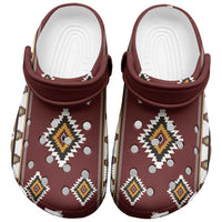 Native American Navajo Clogs Shoes Tribal Pattern