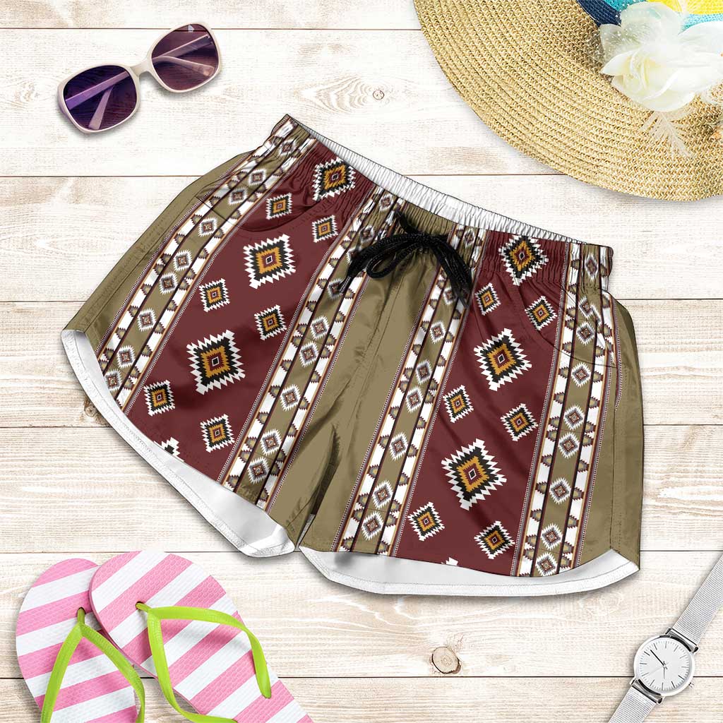 Native American Navajo Shorts for Women Tribal Pattern