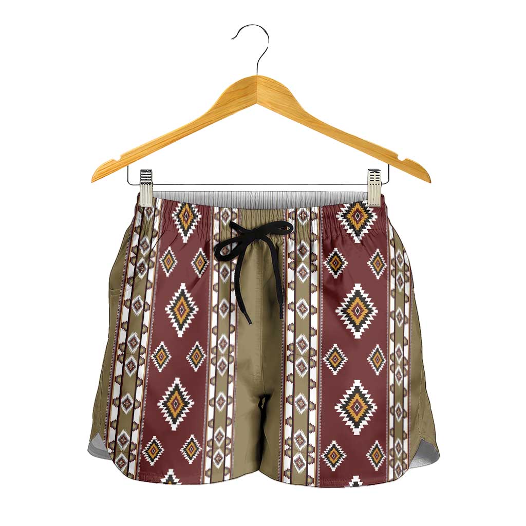 Native American Navajo Shorts for Women Tribal Pattern