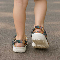 Native American Navajo Wolf Clogs Shoes Grunge Pattern