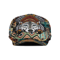 Native American Navajo Wolf Jeff Hat Grunge Pattern