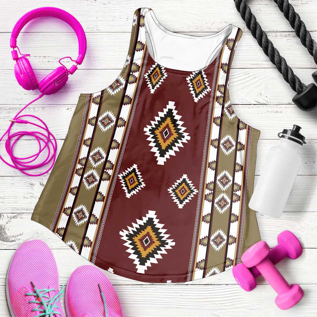Native American Navajo Women Racerback Tank Tribal Pattern