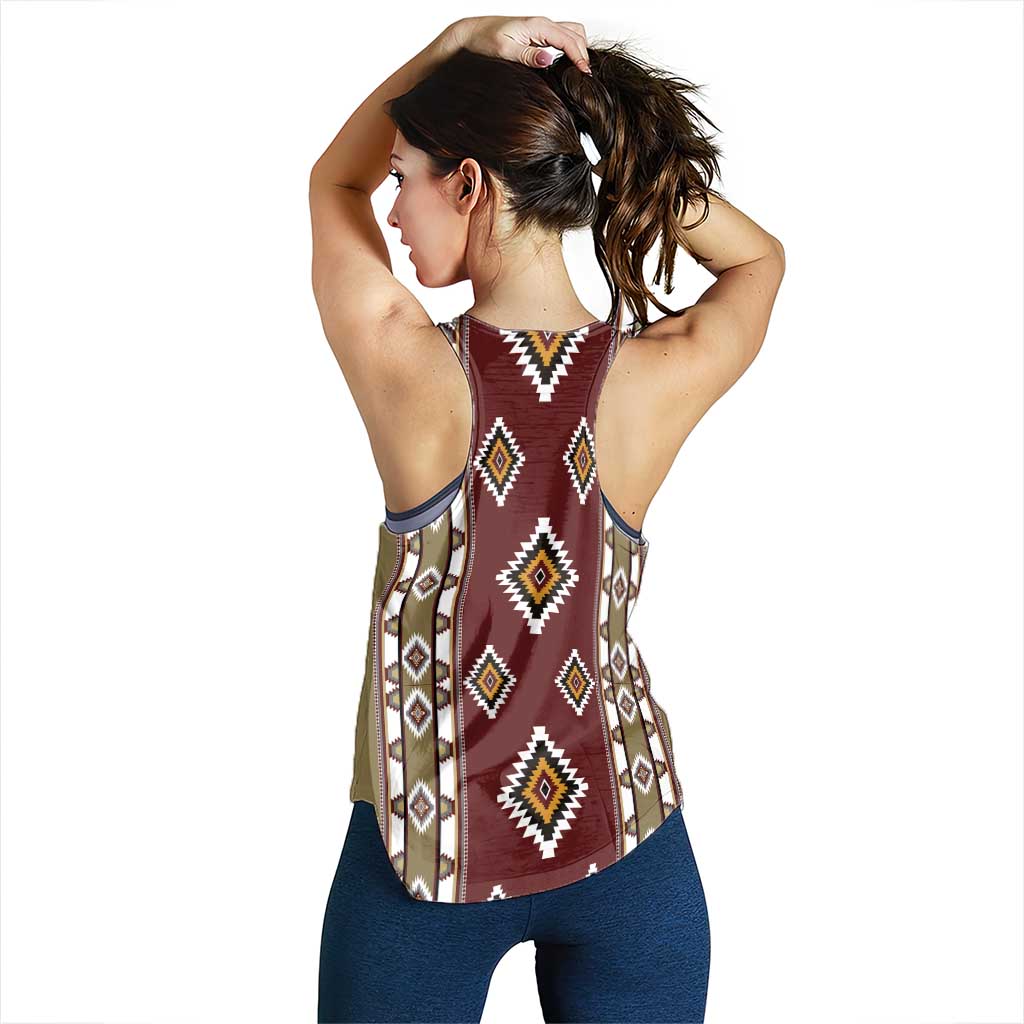 Native American Navajo Women Racerback Tank Tribal Pattern