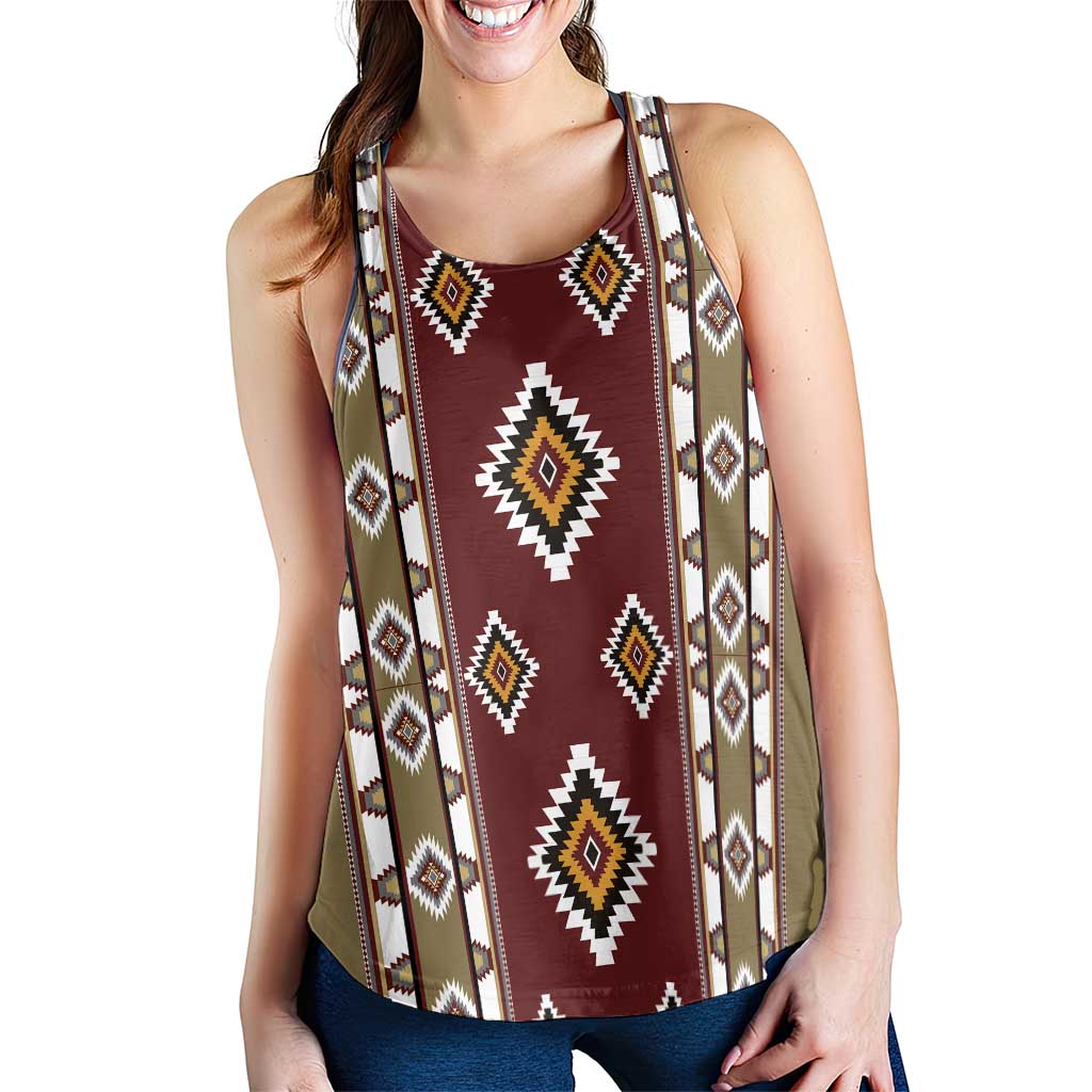 Native American Navajo Women Racerback Tank Tribal Pattern