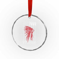 Native American Teepee American Flag Crystal Glass Ornament