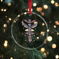 Native American Totem Pole Crystal Glass Ornament Pacific Northwest Indigenous Tribal