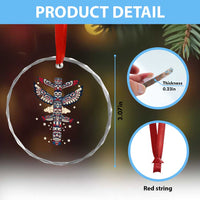 Native American Totem Pole Crystal Glass Ornament Pacific Northwest Indigenous Tribal