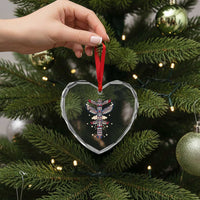 Native American Totem Pole Heart Crystal Glass Ornament Pacific Northwest Indigenous Tribal