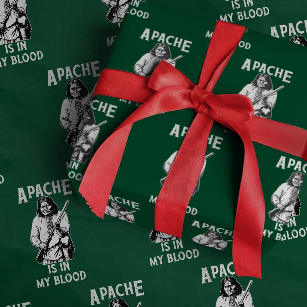 Native American Wrapping Paper Roll Apache Is In My Blood - Wonder Print Shop