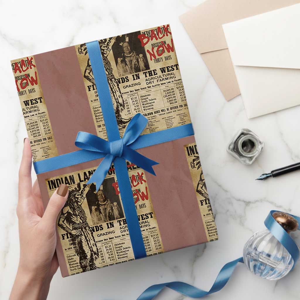 Native American Wrapping Paper Roll Indian Land For Back Now