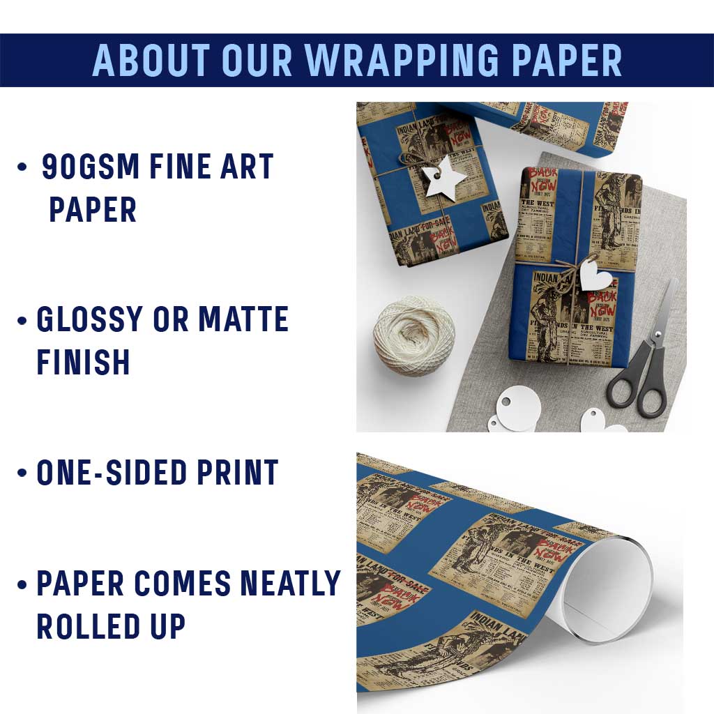 Native American Wrapping Paper Roll Indian Land For Back Now