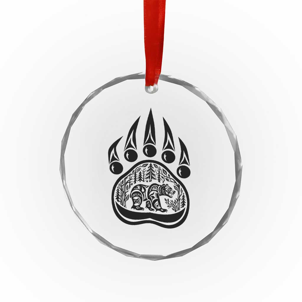 Native Inspired Alaska Grizzly Bear Crystal Glass Ornament Pacific Northwest Pride