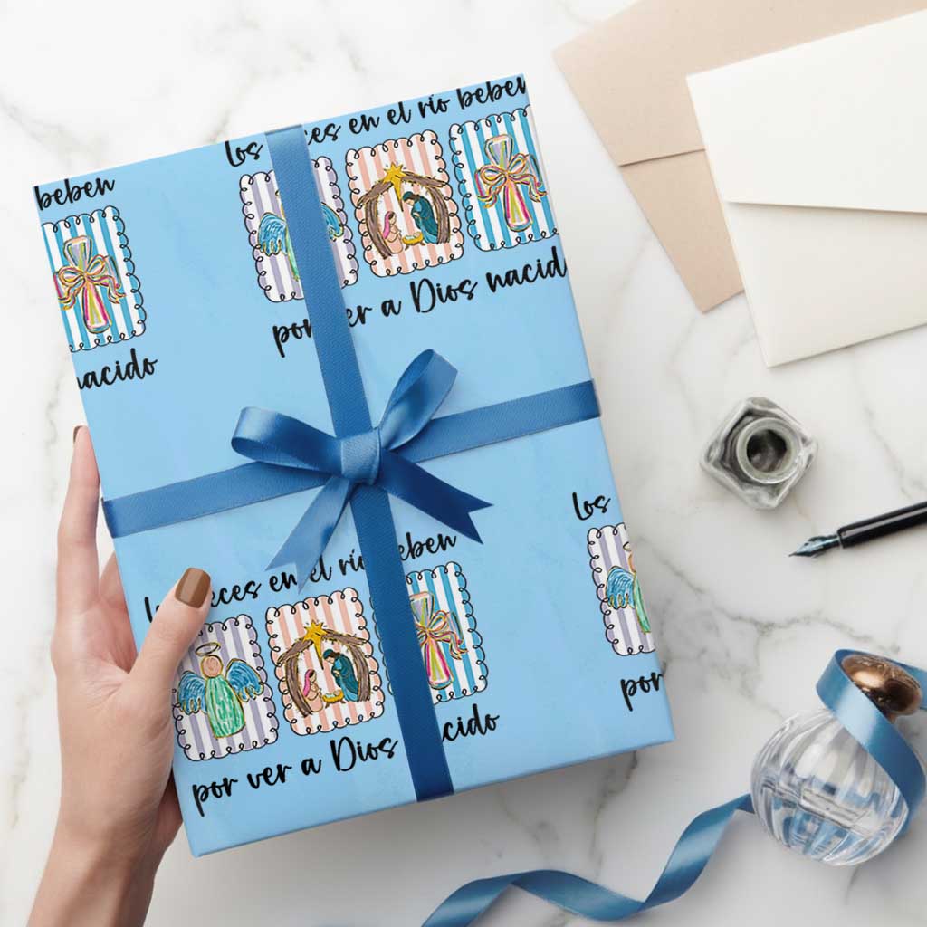 Nativity Scene Christian Christmas Wrapping Paper Roll Feliz Navidad - Wonder Print Shop