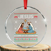 Nativity Scene Christmas Crystal Glass Ornament Baby Jesus Christian Xmas - Wonder Print Shop