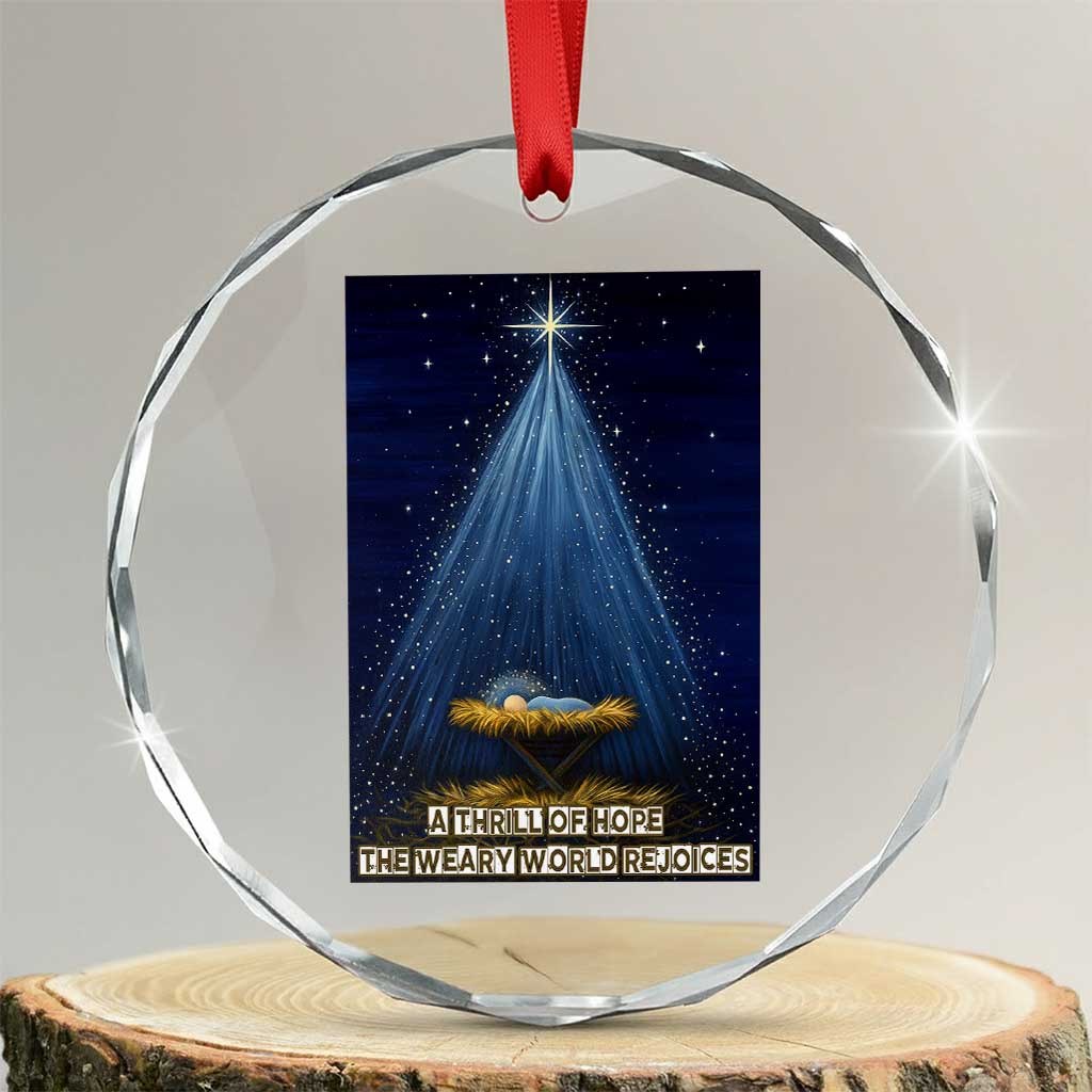 Nativity Scene Christmas Crystal Glass Ornament Biible Baby Jesus Christian - Wonder Print Shop