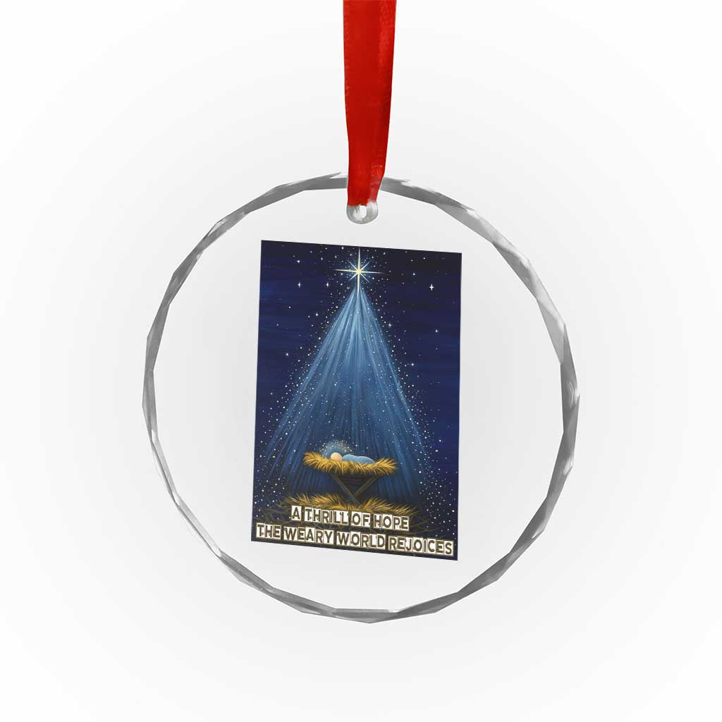 Nativity Scene Christmas Crystal Glass Ornament Biible Baby Jesus Christian - Wonder Print Shop