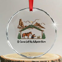 Nativity Scene Christmas Crystal Glass Ornament Cowboy Bible Scripture Verse Western - Wonder Print Shop