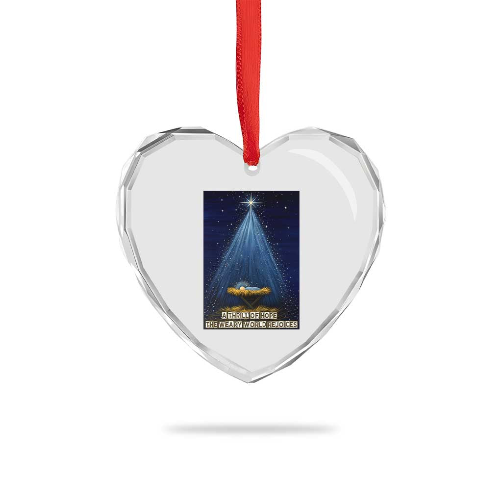 Nativity Scene Christmas Heart Crystal Glass Ornament Biible Baby Jesus Christian - Wonder Print Shop