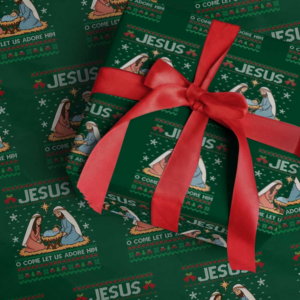 Nativity Scene Christmas Wrapping Paper Roll Baby Jesus Christian Xmas - Wonder Print Shop
