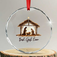 Nativity Scene Crystal Glass Ornament Christian Christmas Jesus Best Gift Ever - Wonder Print Shop